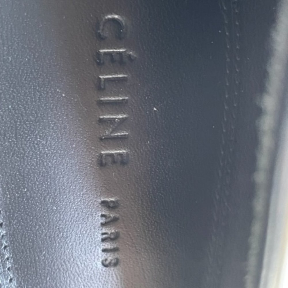 Celine Paris black & tan pointed loafer block heel - Picture 3 of 3